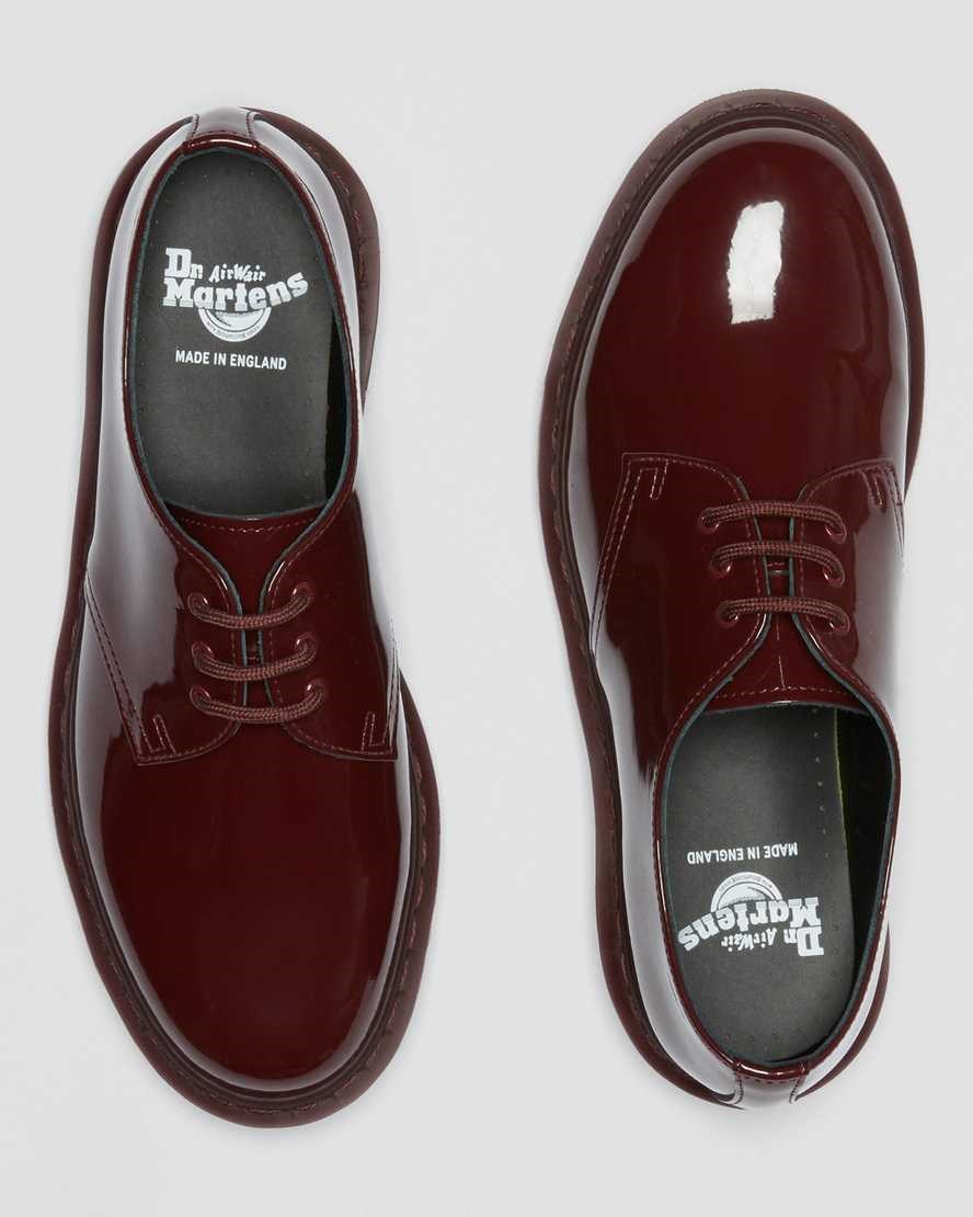 Dr Martens 1461 Made in England Mono Lack Leder Oxfords Schuhe Herren Rot | QWH-158406