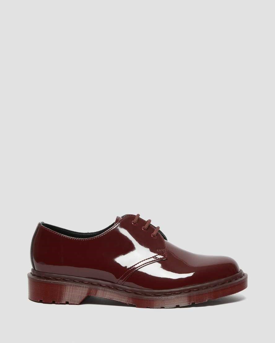 Dr Martens 1461 Made in England Mono Lack Leder Oxfords Schuhe Herren Rot | QWH-158406