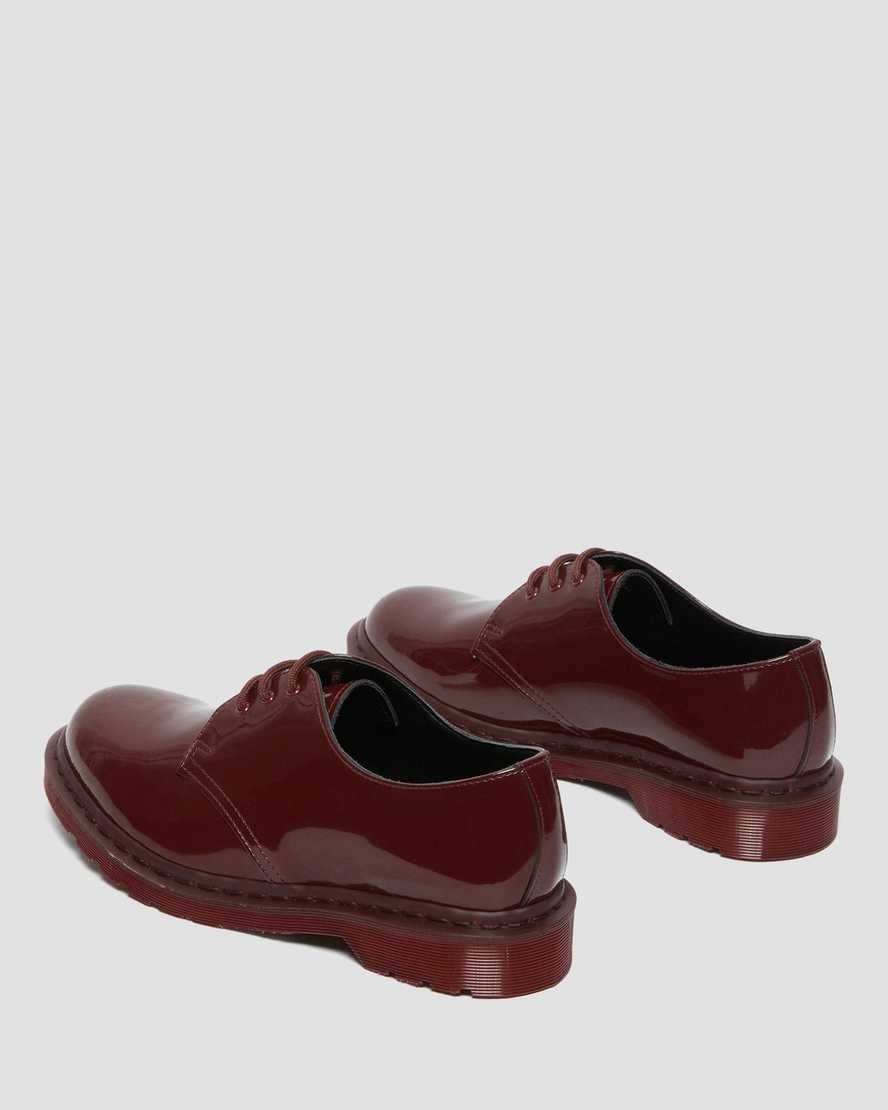 Dr Martens 1461 Made in England Mono Lack Leder Oxfords Schuhe Damen Rot | WSI-938621