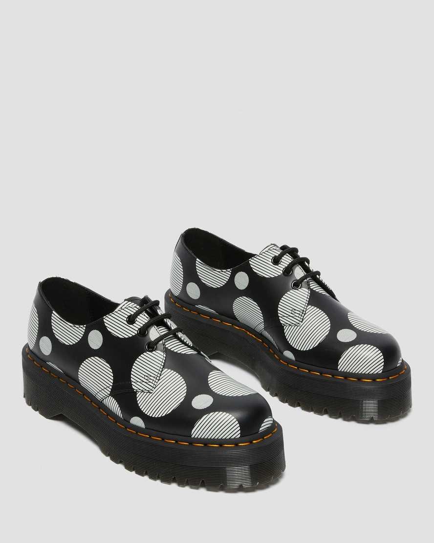 Dr Martens 1461 Polka Dot Smooth Leder Oxfords Schuhe Herren Schwarz | ERN-028417