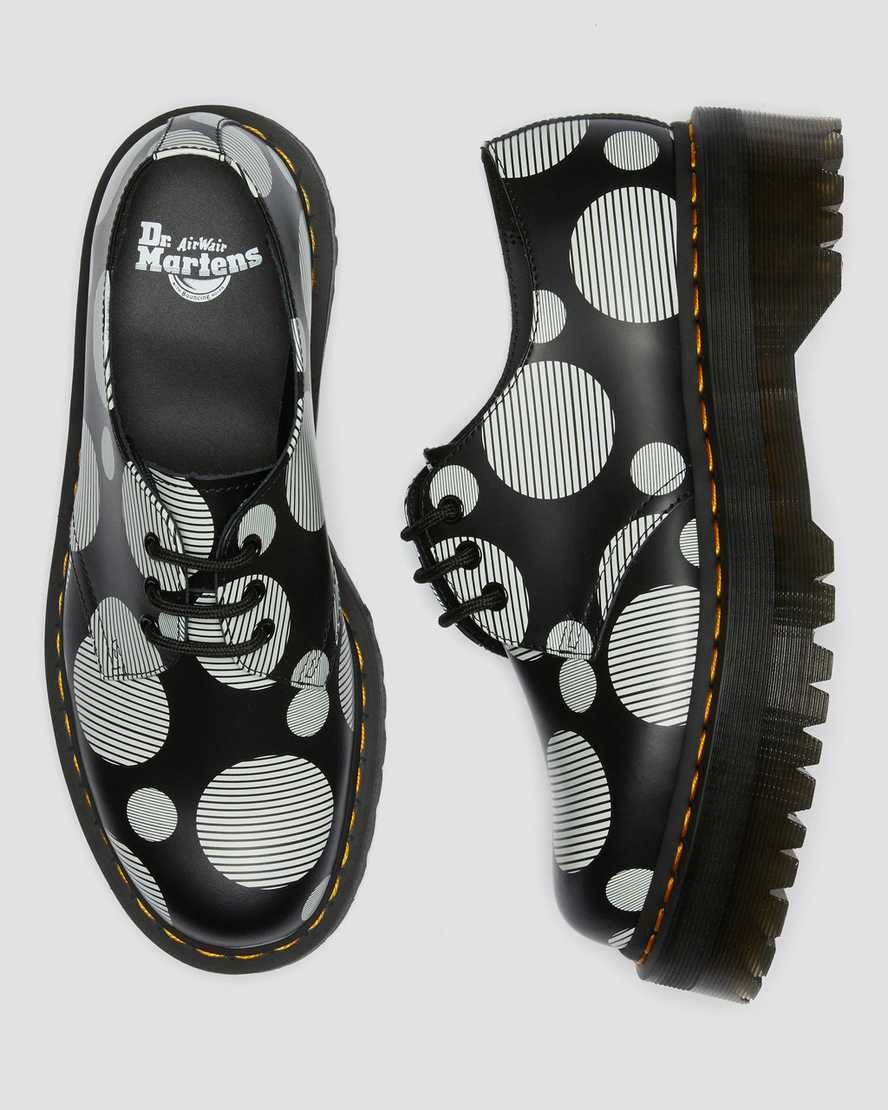 Dr Martens 1461 Polka Dot Smooth Leder Oxfords Schuhe Herren Schwarz | ERN-028417