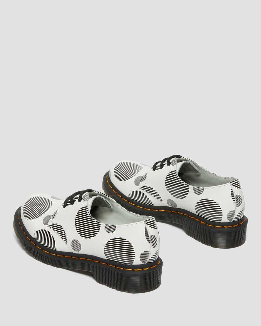 Dr Martens 1461 Polka Dot Smooth Leder Oxfords Schuhe Damen Weiß | QXK-842971