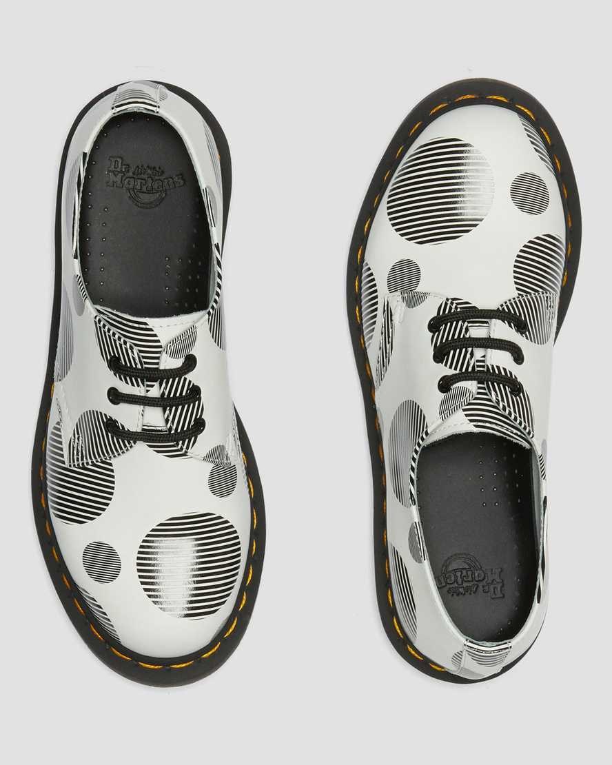 Dr Martens 1461 Polka Dot Smooth Leder Oxfords Schuhe Damen Weiß | QXK-842971