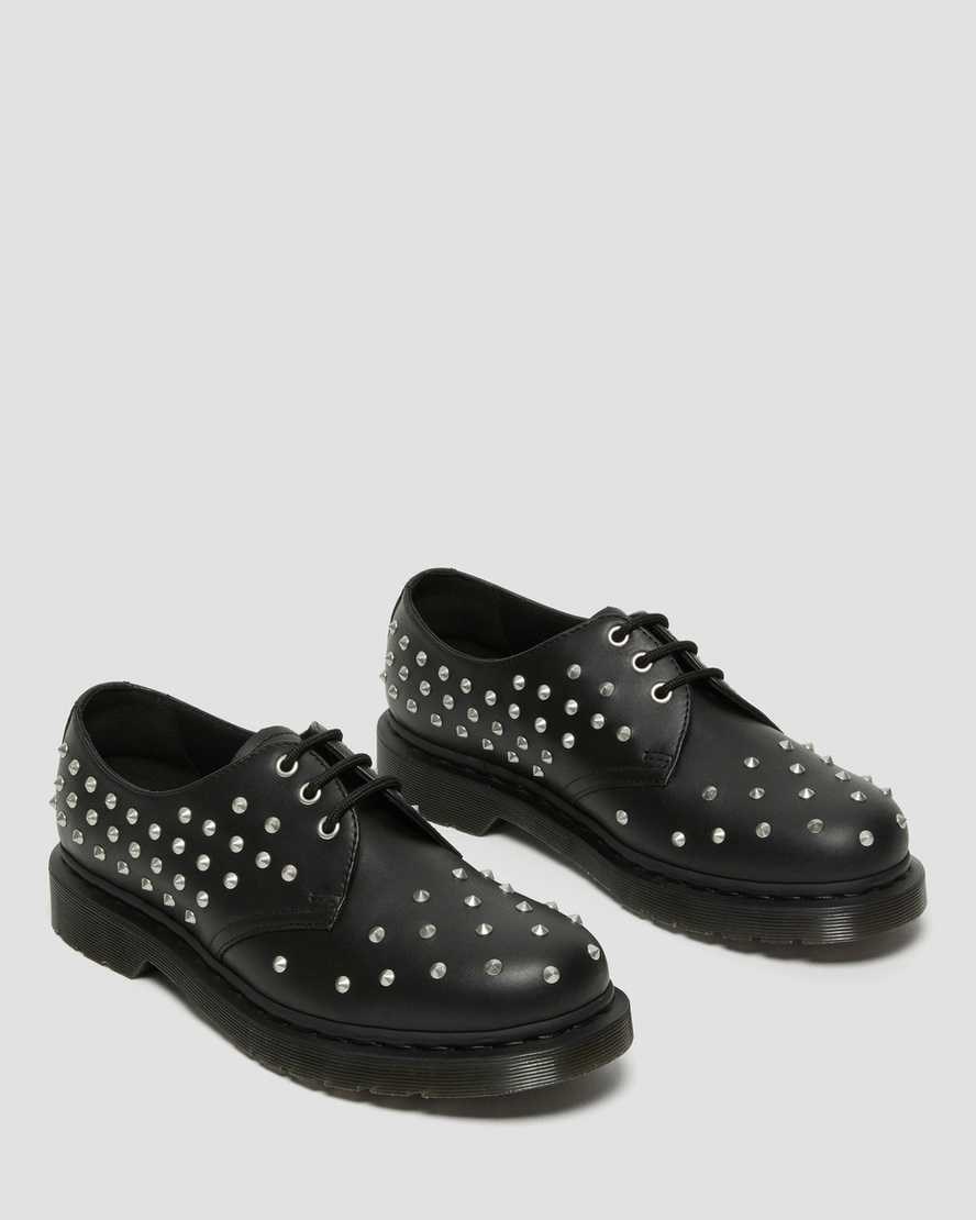 Dr Martens 1461 Stud Wanama Leder Oxfords Schuhe Herren Schwarz | AMB-945231