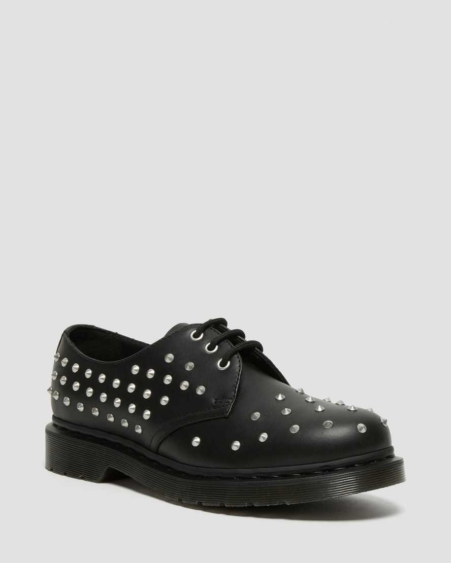 Dr Martens 1461 Stud Wanama Leder Oxfords Schuhe Herren Schwarz | AMB-945231