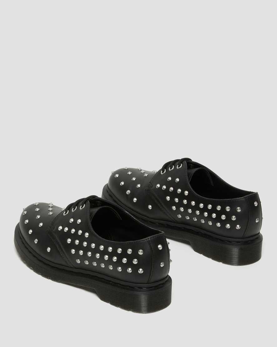 Dr Martens 1461 Stud Wanama Leder Oxfords Schuhe Damen Schwarz | RGA-954301