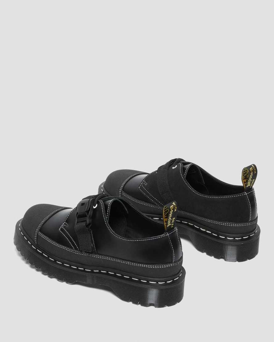 Dr Martens 1461 Tech Made in England Schnallen Oxfords Schuhe Damen Schwarz | BIZ-761053