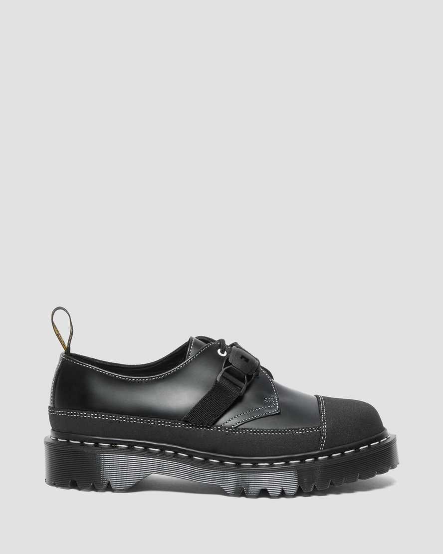 Dr Martens 1461 Tech Made in England Schnallen Oxfords Schuhe Damen Schwarz | BIZ-761053