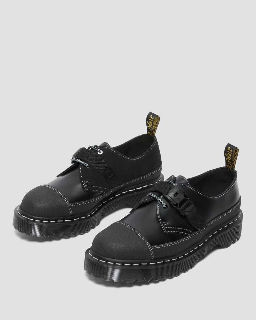 Dr Martens 1461 Tech Made in England Schnallen Oxfords Schuhe Damen Schwarz | BIZ-761053