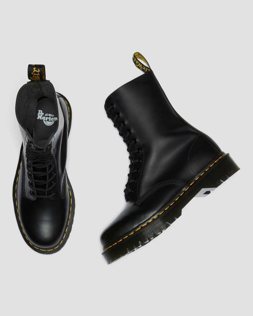 Dr Martens 1490 Bex Smooth Leder Schnürstiefel Damen Schwarz | YOT-905634