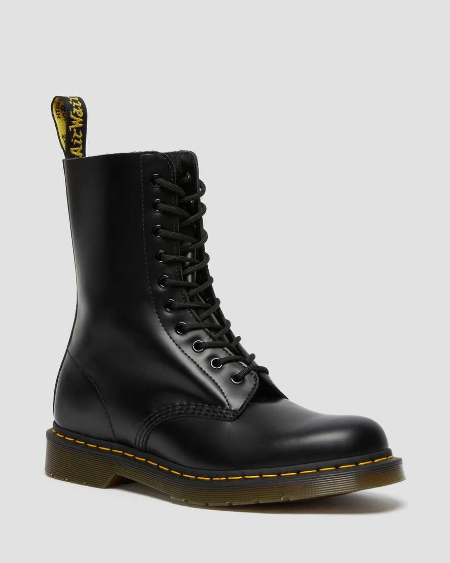 Dr Martens 1490 Smooth Leder Schnürstiefel Damen Schwarz | PAC-538240