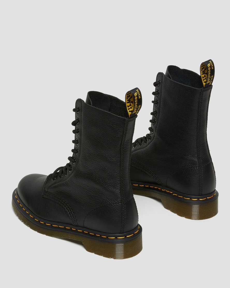 Dr Martens 1490 Virginia Leder Schnürstiefel Damen Schwarz | ABE-403917