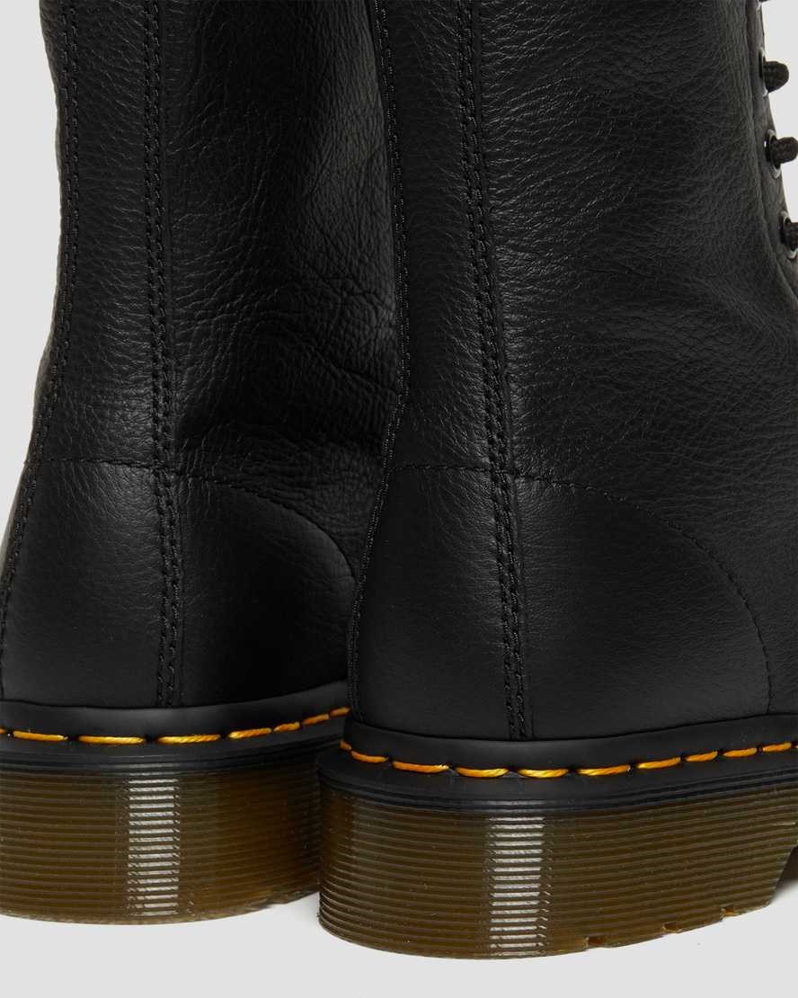 Dr Martens 1490 Virginia Leder Schnürstiefel Damen Schwarz | ABE-403917