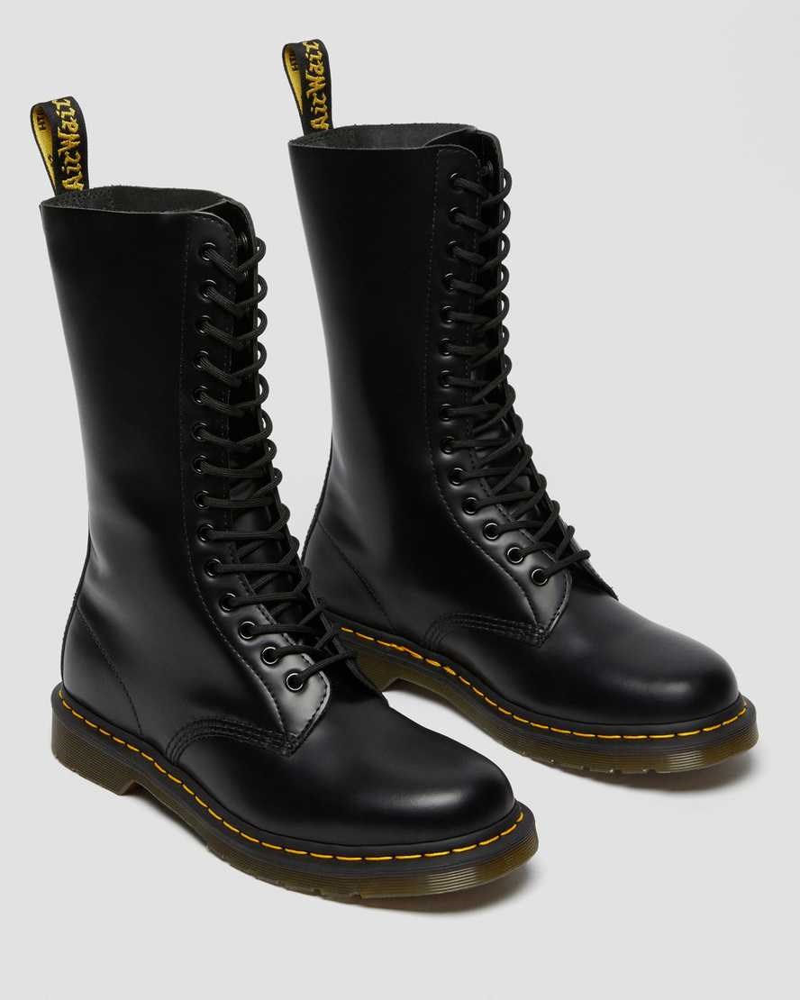 Dr Martens 1914 Smooth Leder Schnürstiefel Damen Schwarz | LZV-750143