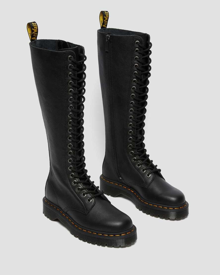 Dr Martens 1B60 Bex Pisa Leder Schnürstiefel Damen Schwarz | QIP-074261