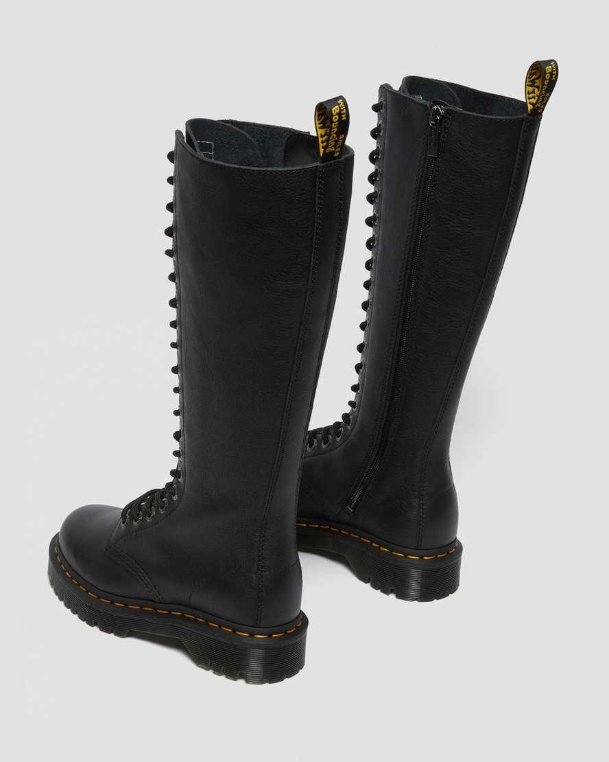 Dr Martens 1B60 Bex Pisa Leder Schnürstiefel Damen Schwarz | QIP-074261