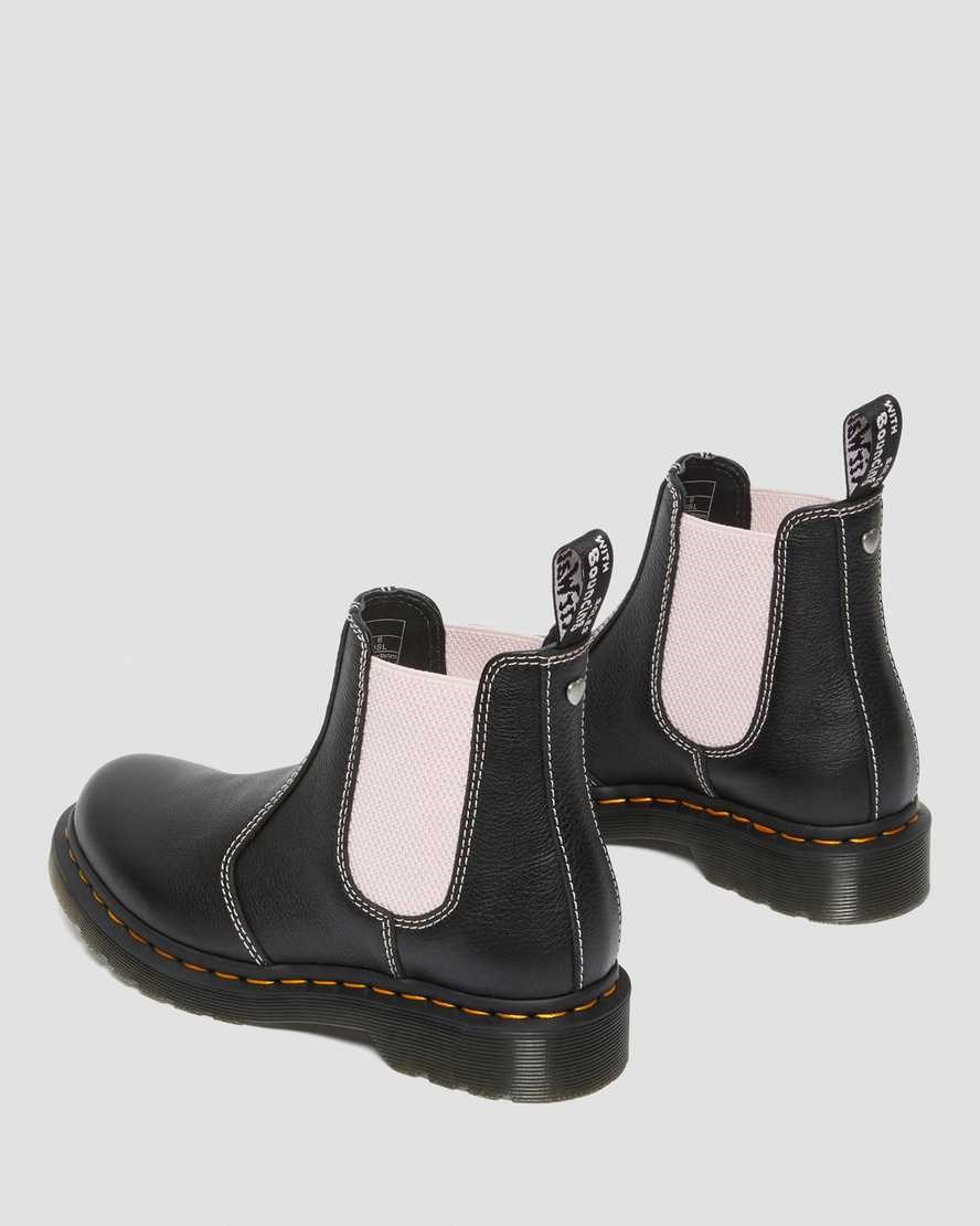 Dr Martens 2976 Contrast Leder Chelsea Stiefel Damen Schwarz | OIT-058147