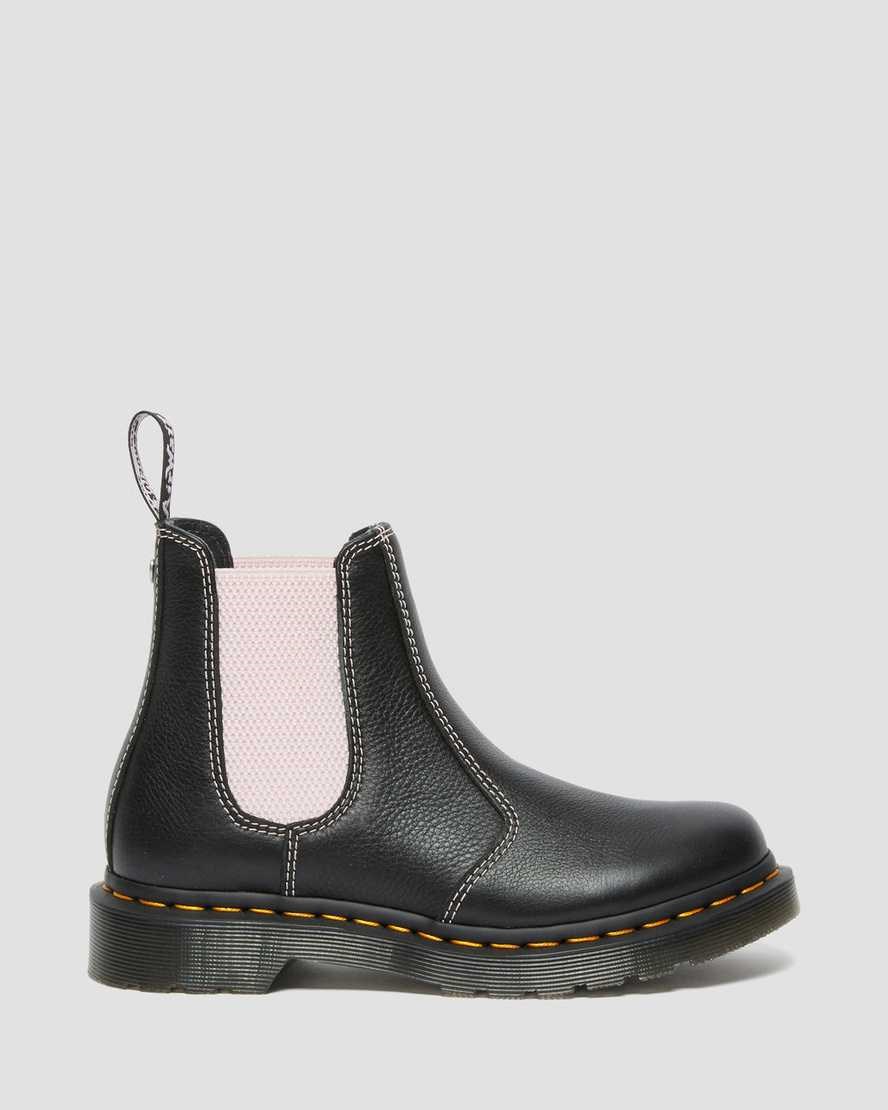 Dr Martens 2976 Contrast Leder Chelsea Stiefel Damen Schwarz | OIT-058147