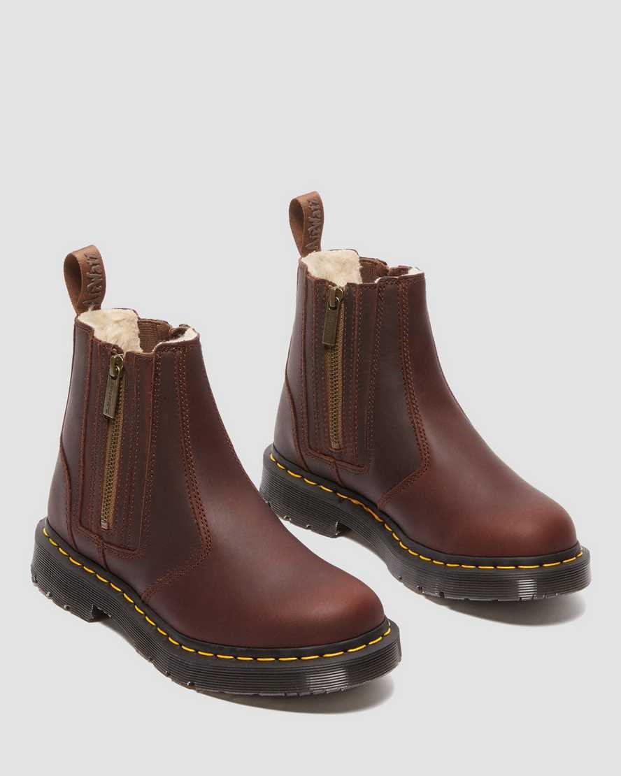 Dr Martens 2976 DM's Wintergrip Zip Stiefeletten Damen Braun | BWN-578326