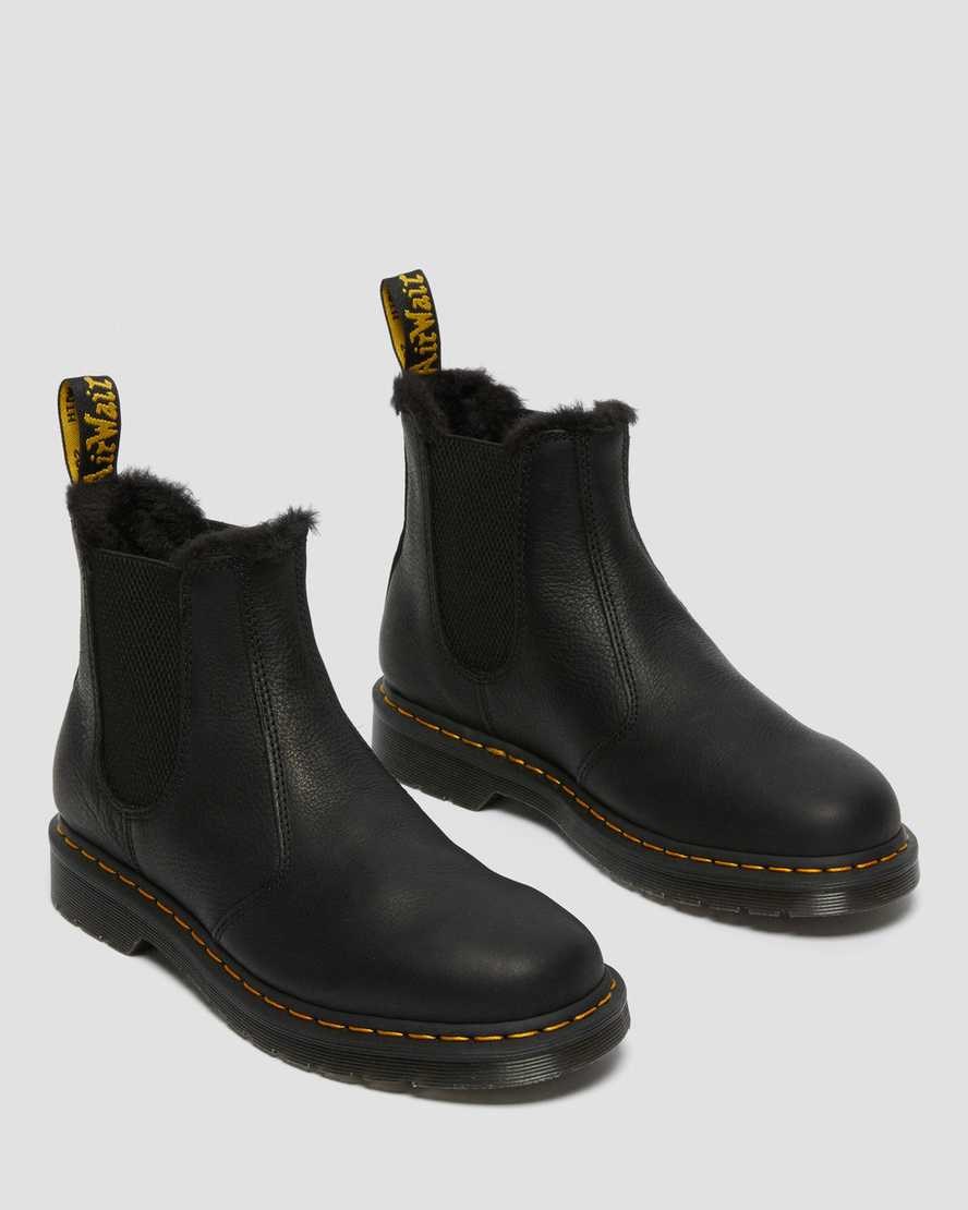 Dr Martens 2976 Faux Fur Gefütterte Chelsea Stiefel Herren Schwarz | DNO-873529