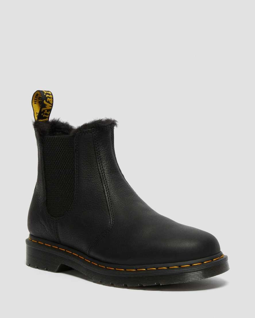 Dr Martens 2976 Faux Fur Gefütterte Chelsea Stiefel Herren Schwarz | DNO-873529