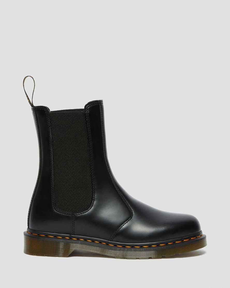 Dr Martens 2976 Hi Smooth Leder Chelsea Stiefel Damen Schwarz | LAK-394678