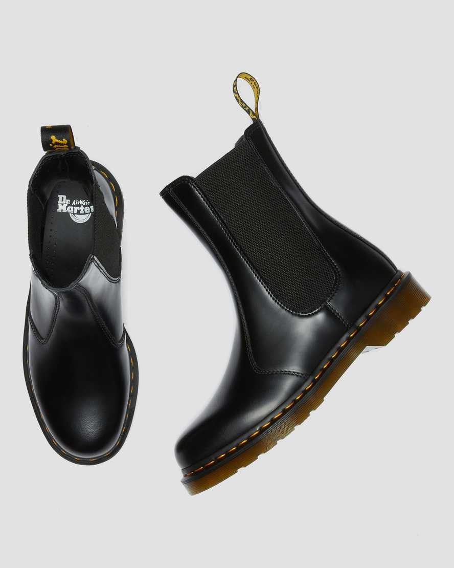 Dr Martens 2976 Hi Smooth Leder Chelsea Stiefel Damen Schwarz | LAK-394678