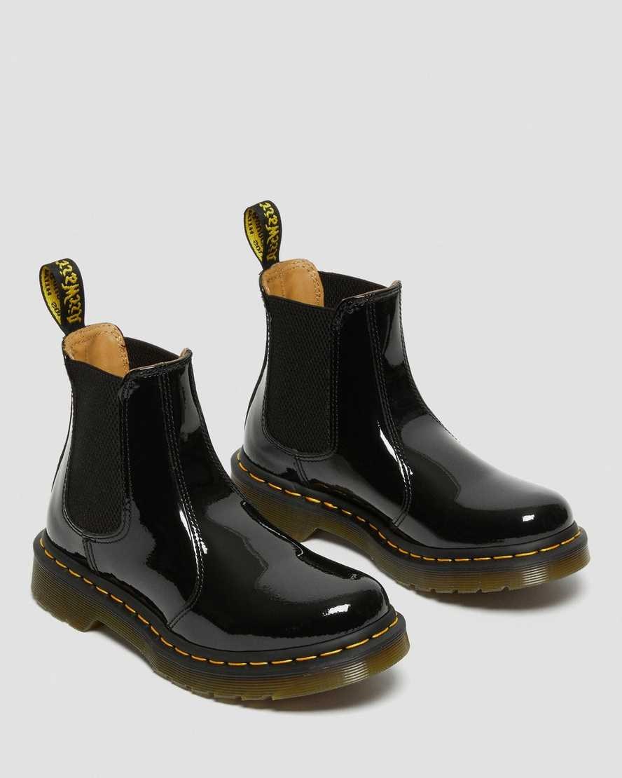 Dr Martens 2976 Lack Leder Stiefeletten Damen Schwarz | SED-023957