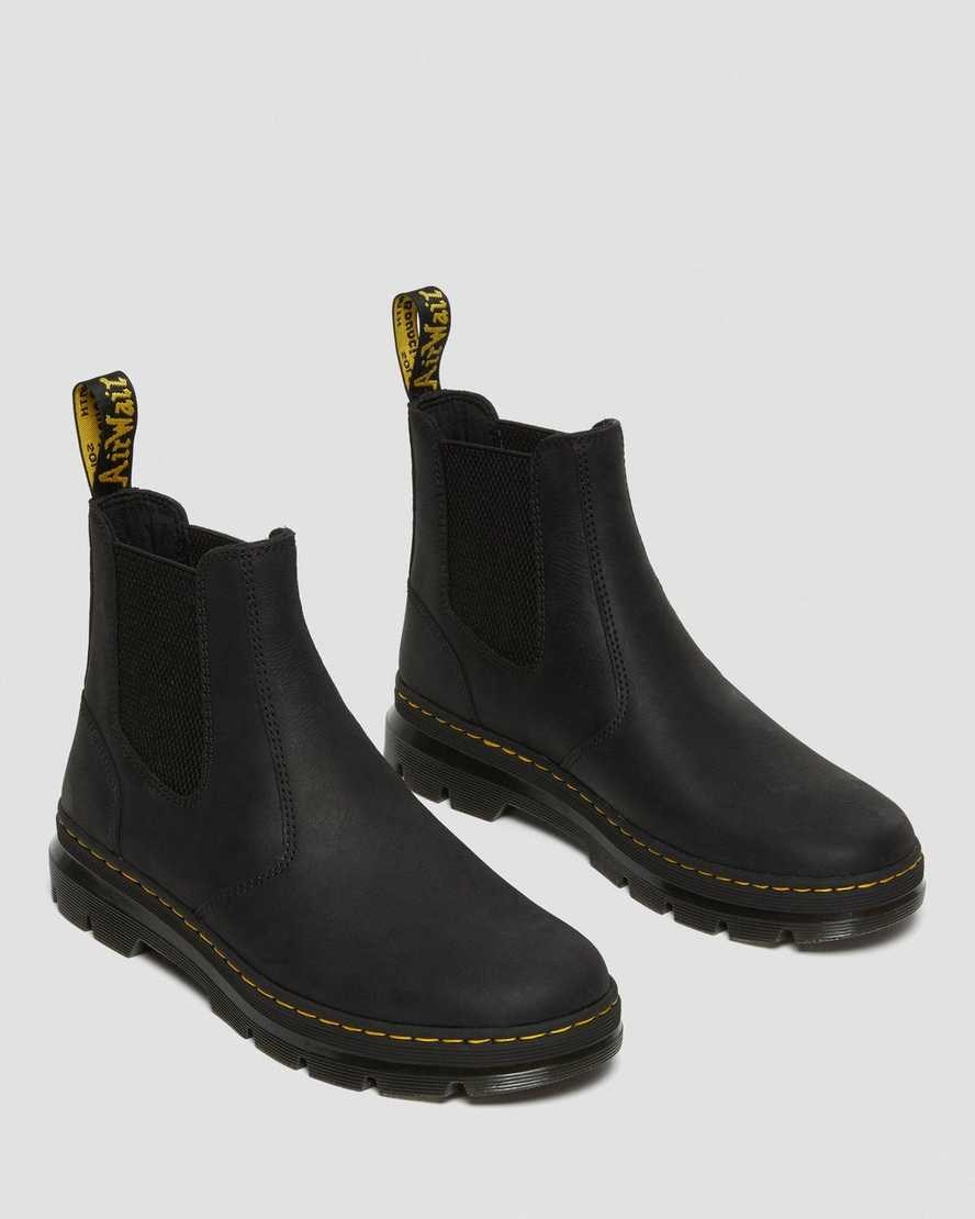 Dr Martens 2976 Leder Lässige Chelsea Stiefel Herren Schwarz | OFI-109682