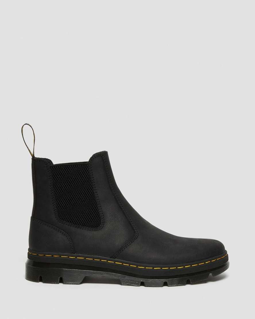 Dr Martens 2976 Leder Lässige Chelsea Stiefel Herren Schwarz | OFI-109682