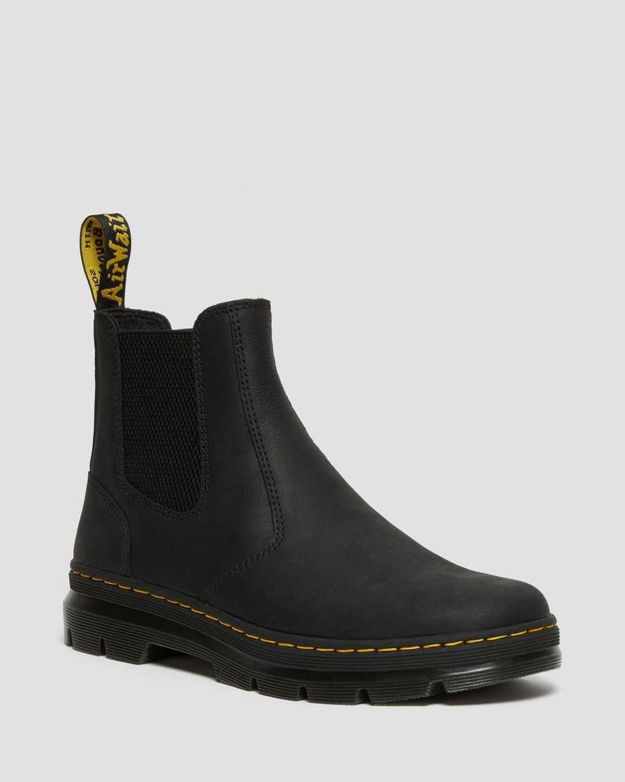 Dr Martens 2976 Leder Lässige Chelsea Stiefel Herren Schwarz | OFI-109682