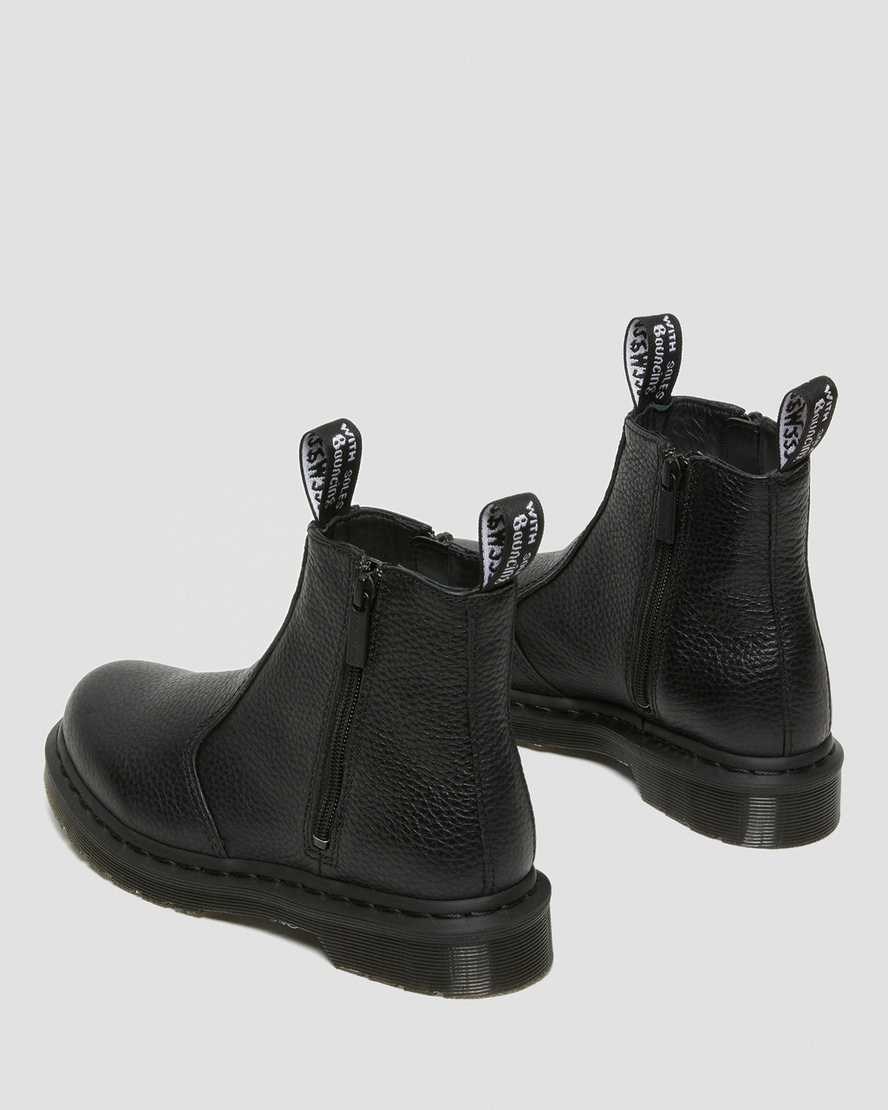 Dr Martens 2976 Leder Reißverschluss Stiefeletten Damen Schwarz | YJH-752369