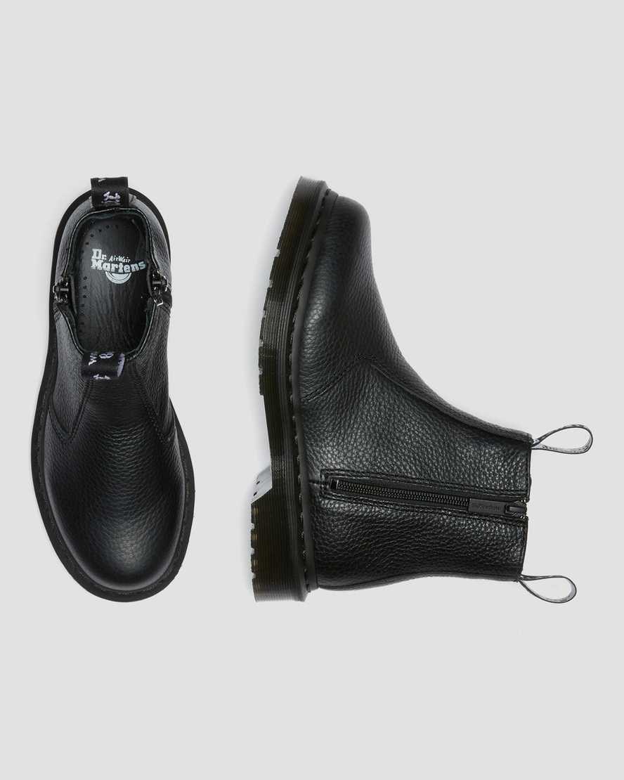 Dr Martens 2976 Leder Reißverschluss Stiefeletten Damen Schwarz | YJH-752369