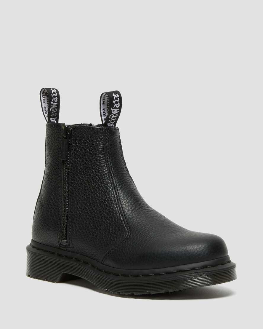 Dr Martens 2976 Leder Reißverschluss Stiefeletten Damen Schwarz | YJH-752369