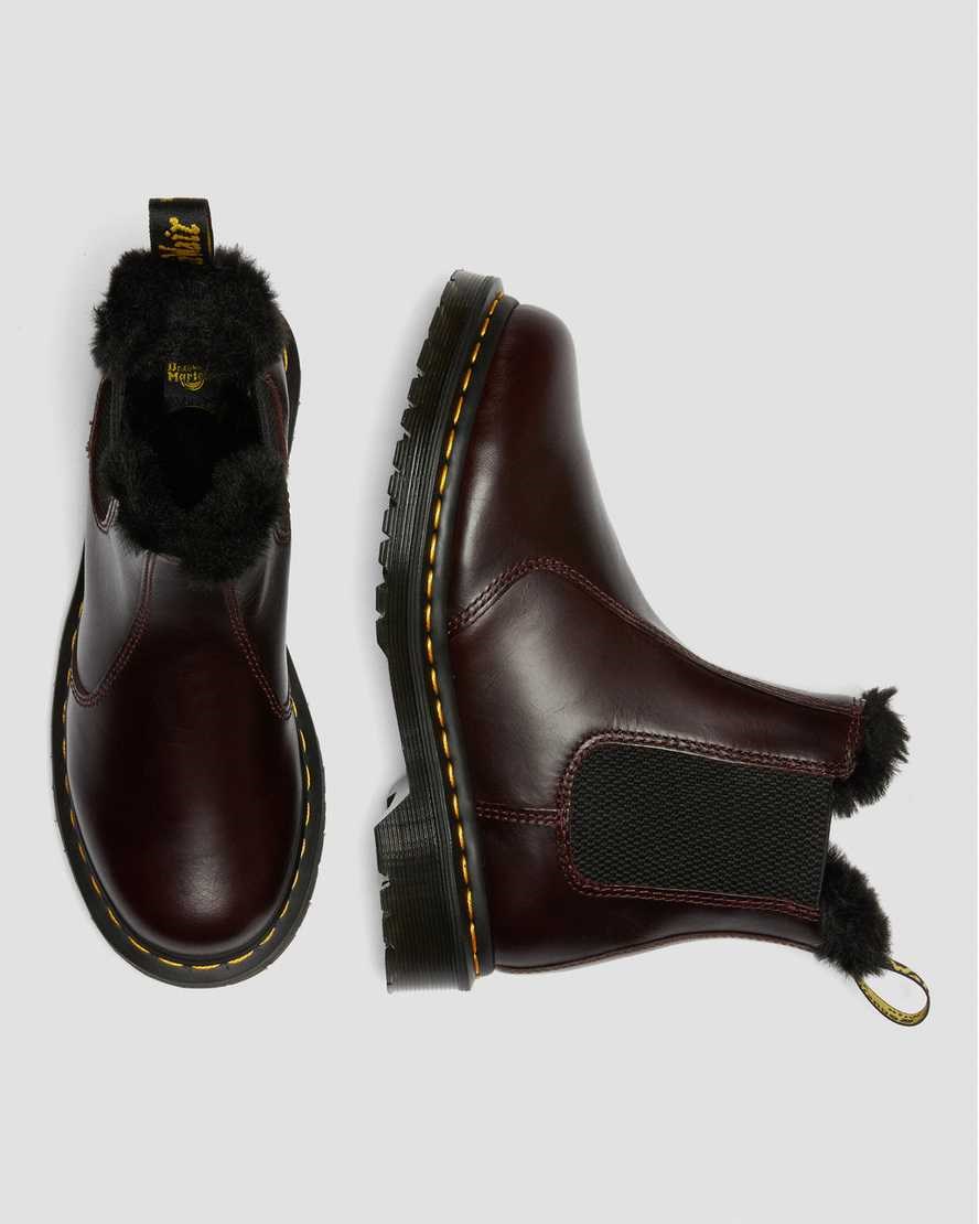 Dr Martens 2976 Leonore Faux Fur Gefütterte Stiefeletten Damen Oxblood | BOX-027685