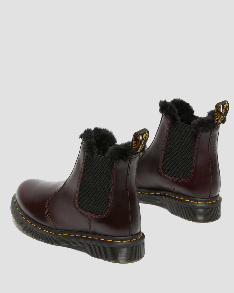 Dr Martens 2976 Leonore Faux Fur Gefütterte Stiefeletten Damen Oxblood | BOX-027685