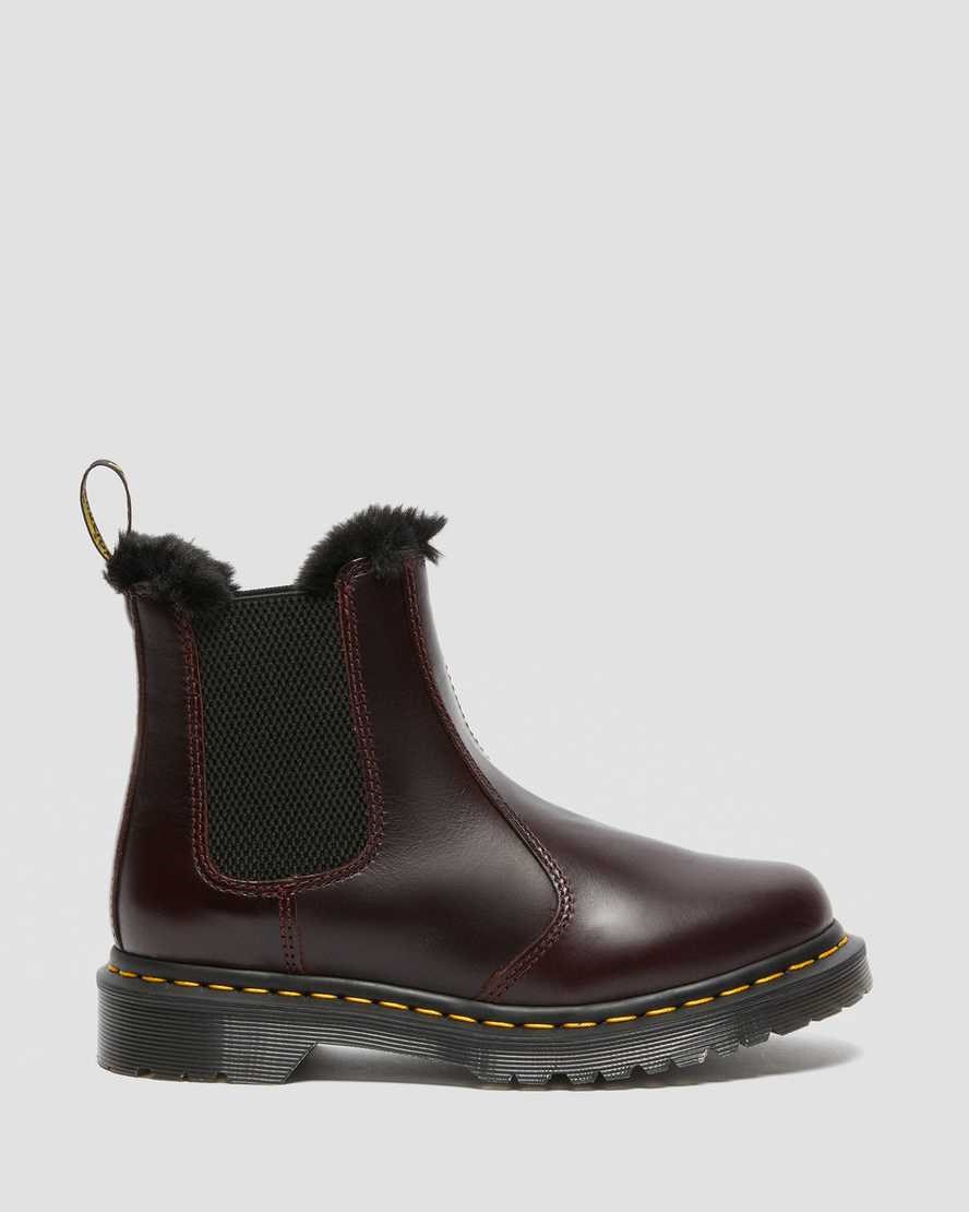 Dr Martens 2976 Leonore Faux Fur Gefütterte Stiefeletten Damen Oxblood | BOX-027685