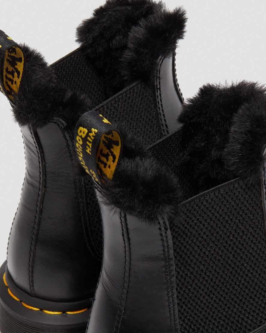 Dr Martens 2976 Leonore Faux Fur Gefütterte Stiefeletten Damen Dunkelgrau | MTU-136872