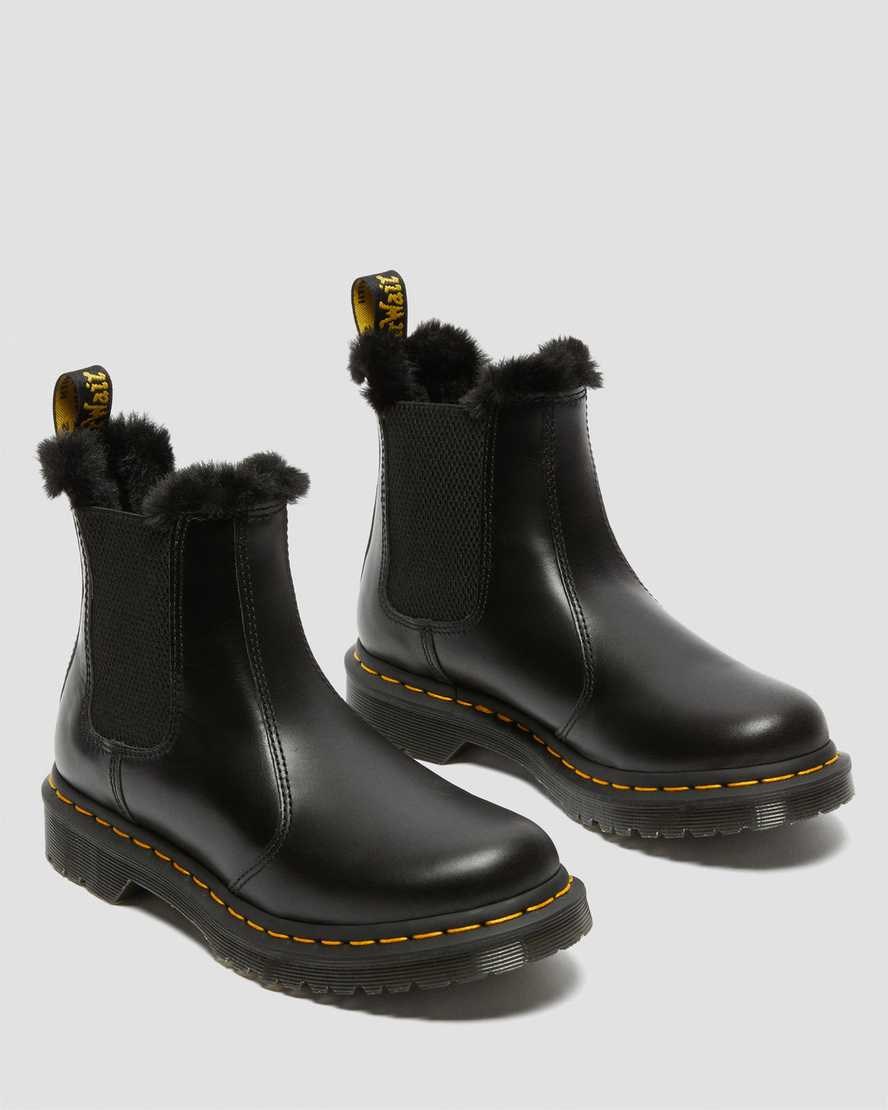 Dr Martens 2976 Leonore Faux Fur Gefütterte Stiefeletten Damen Dunkelgrau | MTU-136872