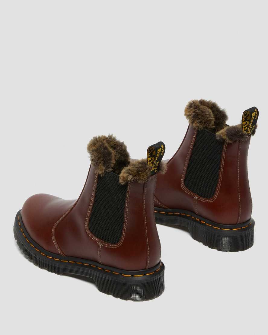 Dr Martens 2976 Leonore Faux Fur Gefütterte Chelsea Stiefel Damen Braun | SEX-986503