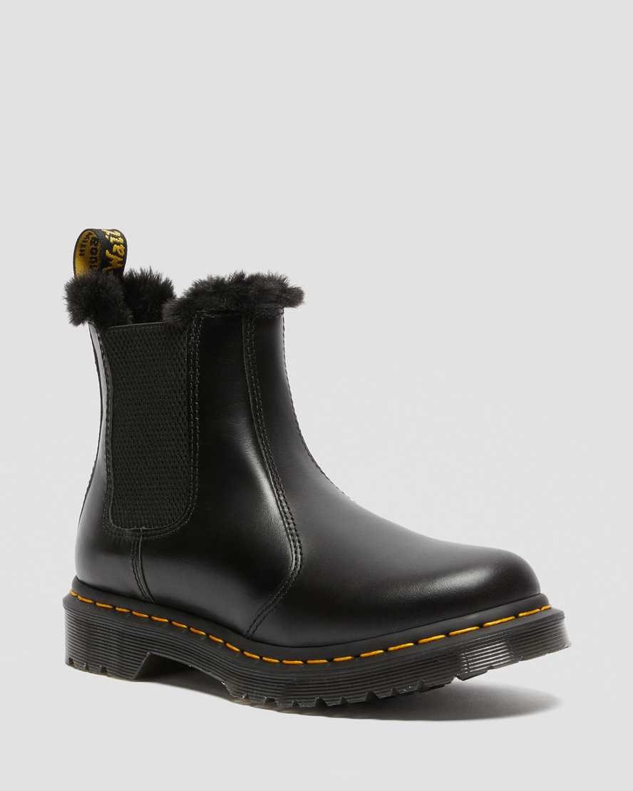 Dr Martens 2976 Leonore Faux Fur Gefütterte Chelsea Stiefel Damen Dunkelgrau | UFE-018374