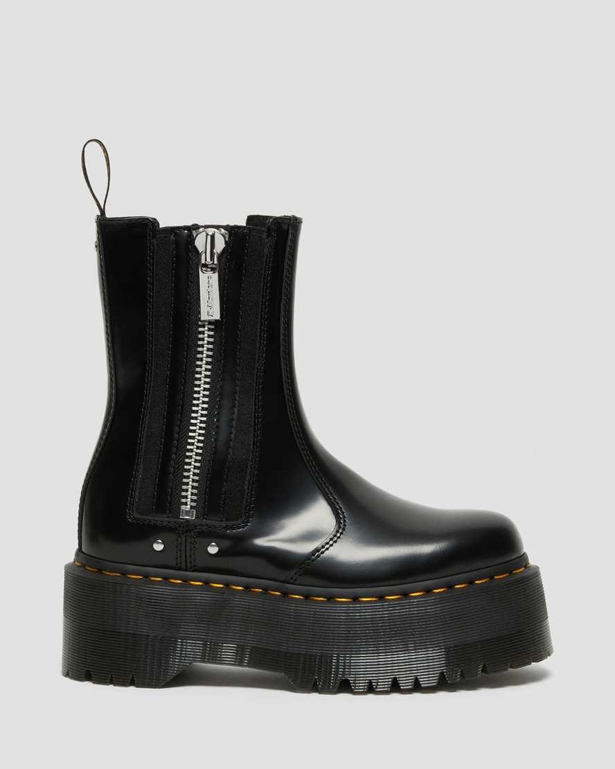 Dr Martens 2976 Max Leder Plattform Stiefeletten Damen Schwarz | GFR-719823