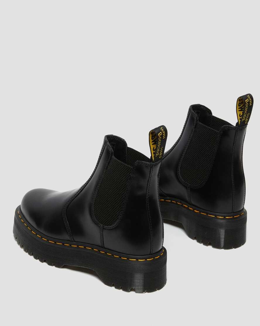 Dr Martens 2976 Polished Smooth Plattform Chelsea Stiefel Damen Schwarz | ILC-647381