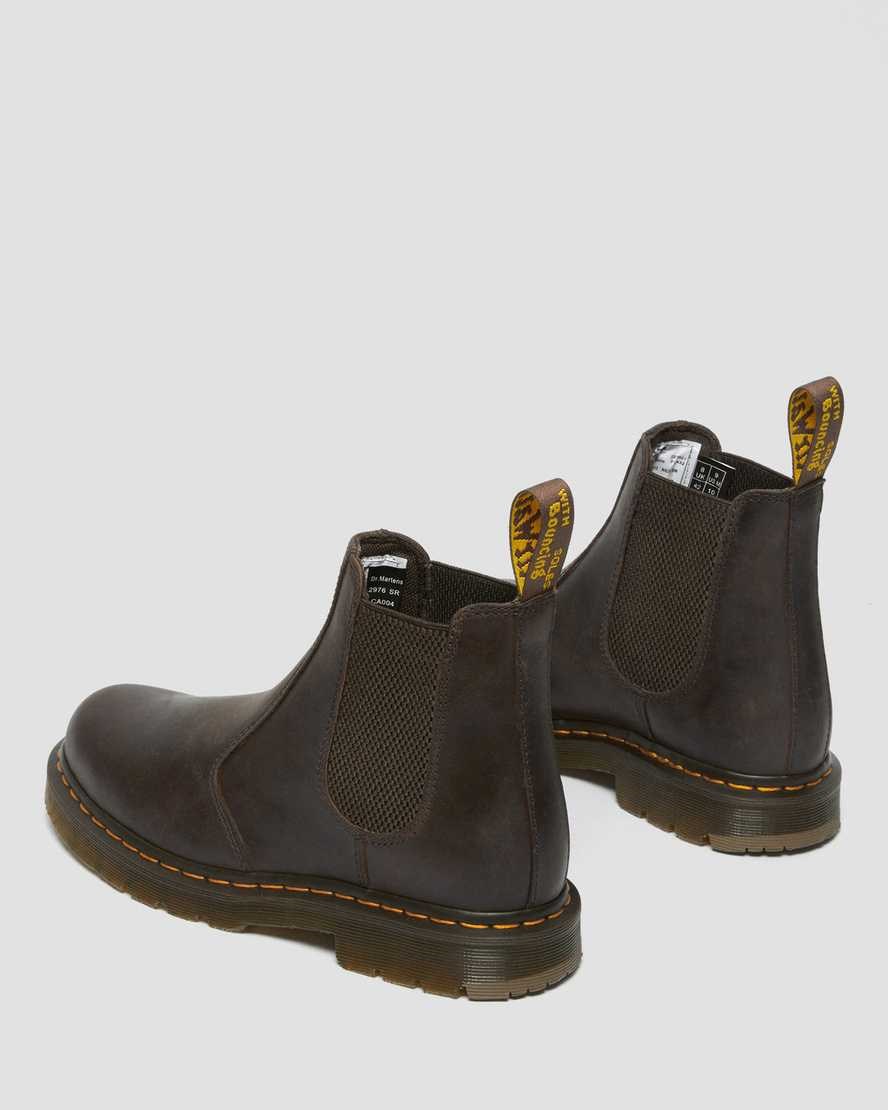 Dr Martens 2976 Slip Resistant Leder Chelsea Stiefel Damen Dunkelbraun | FYP-630847