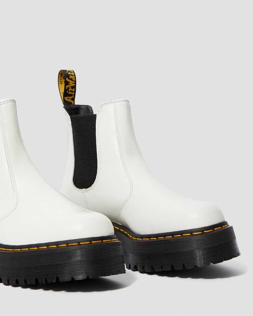 Dr Martens 2976 Smooth Leder Plattform Chelsea Stiefel Herren Weiß | NMG-267904