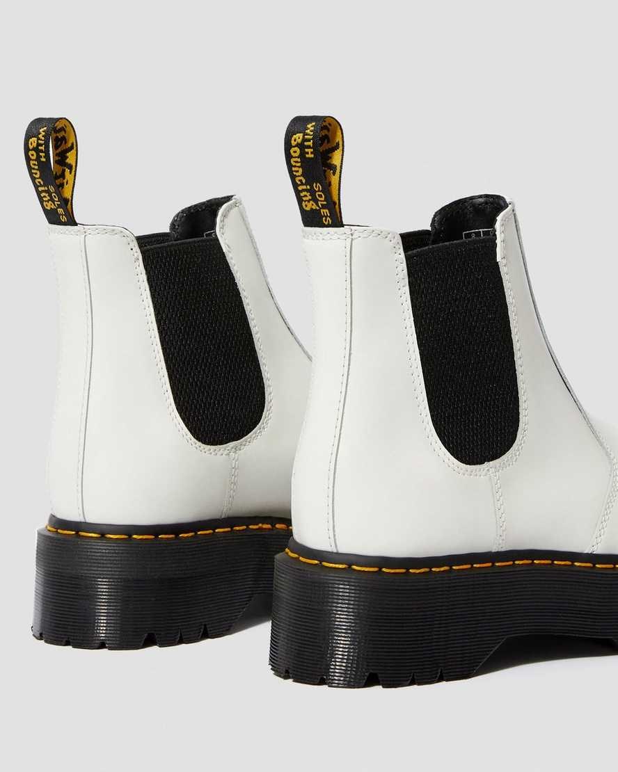 Dr Martens 2976 Smooth Leder Plattform Chelsea Stiefel Herren Weiß | NMG-267904