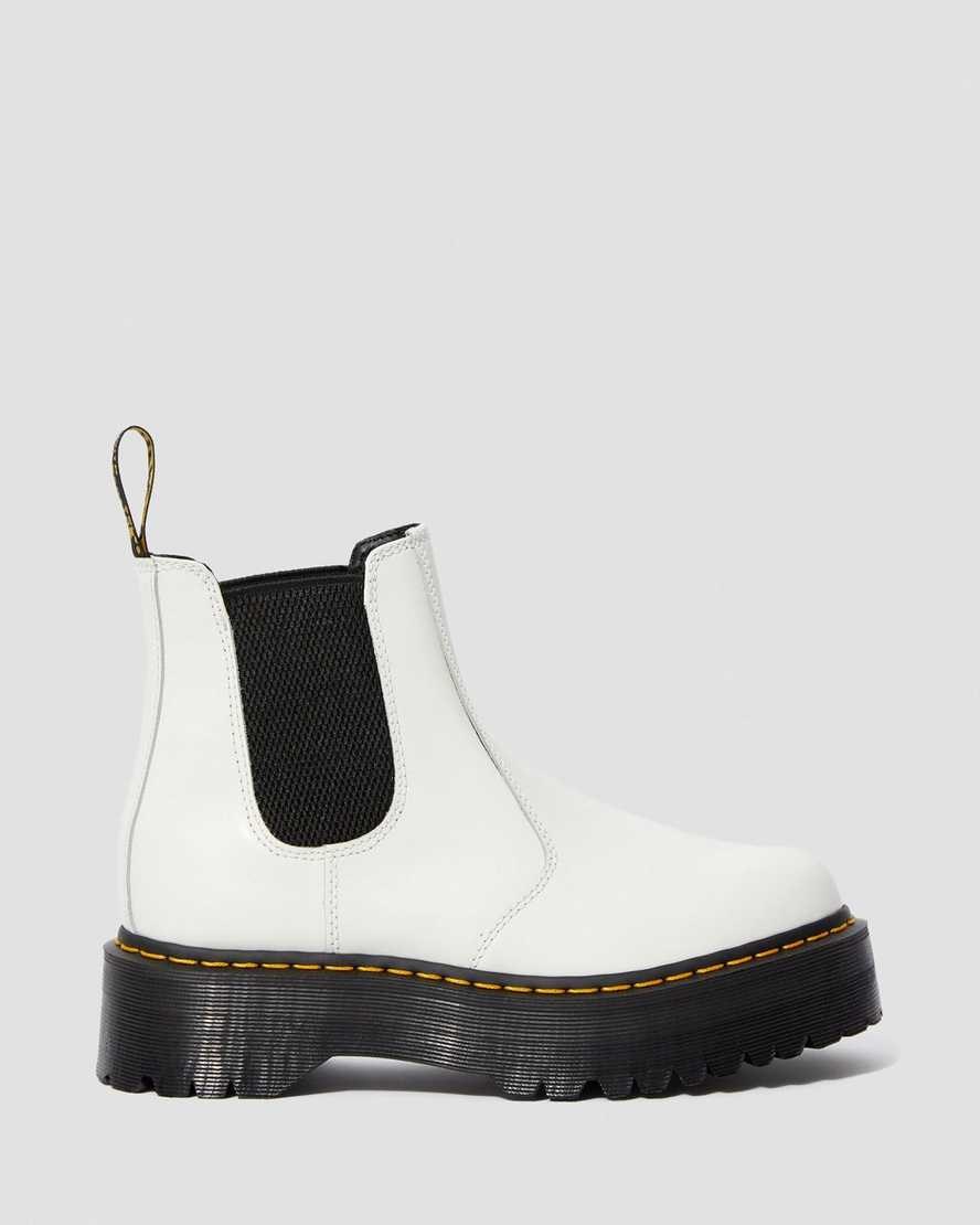 Dr Martens 2976 Smooth Leder Plattform Chelsea Stiefel Herren Weiß | NMG-267904