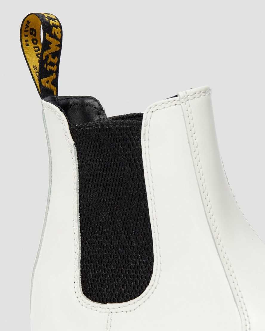 Dr Martens 2976 Smooth Leder Plattform Chelsea Stiefel Herren Weiß | NMG-267904