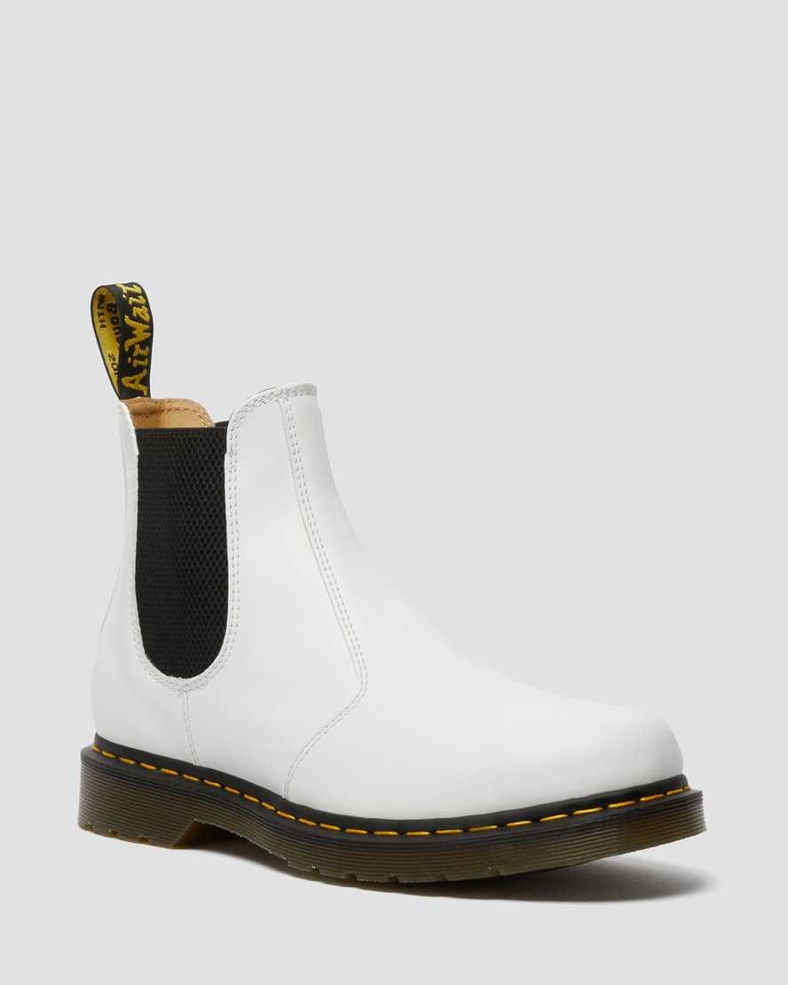 Dr Martens 2976 Yellow Stitch Smooth Leder Chelsea Stiefel Herren Weiß | LCM-417209