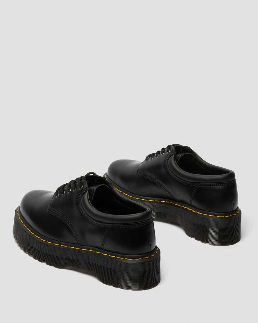 Dr Martens 8053 Leder Plattform Freizeitschuhe Damen Schwarz | SZD-328451